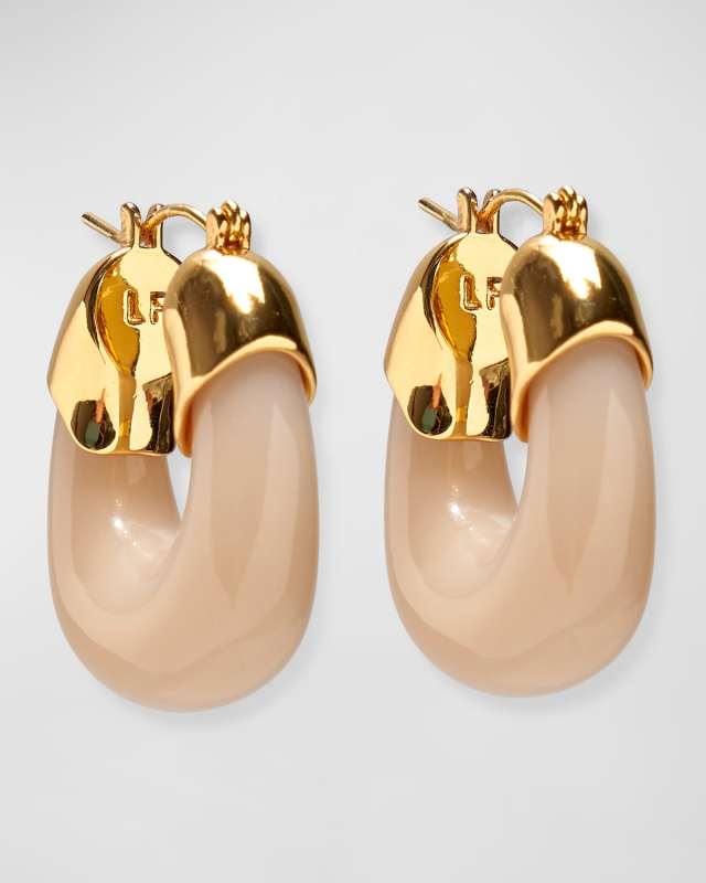 Mini Organic Hoop Earrings in Dove